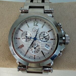GC Guess Collection Swiss Made Chronograph Stainless Steel Men’s Watch Date Work